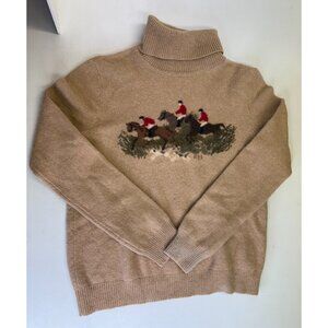 Womens Ralph Lauren Equestrian 100% Lambswool Sweater Size Small Old Money Flaws